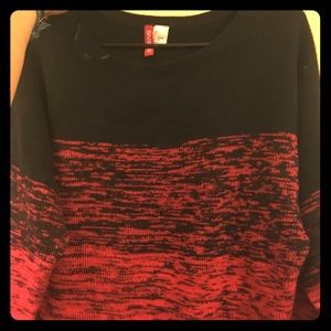 Ombré red and black sweater